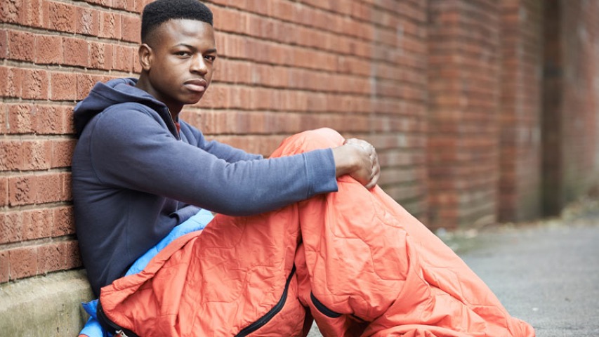 Homeless Individual on Street