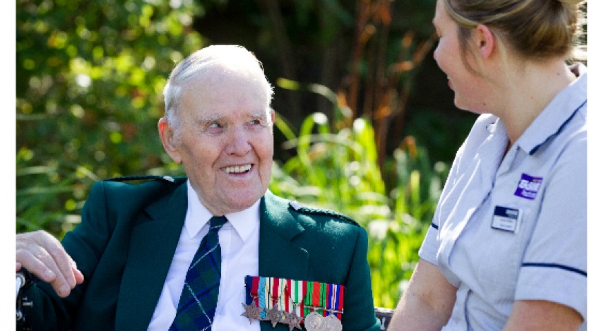 Veteran speaking with a support worker